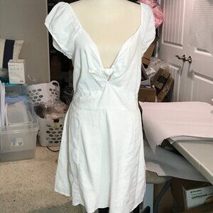 Abercrombie and Fitch White Cotton Blend Sundress Size L